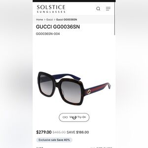Gucci Tortoise and Navy Square Sunglasses